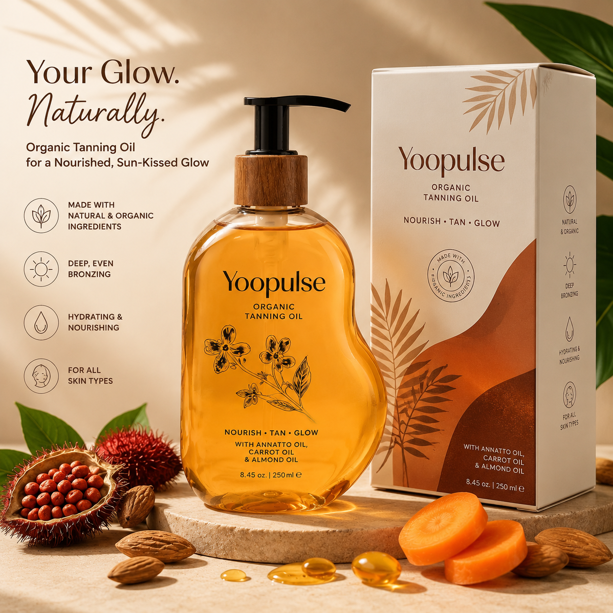 Yoopulse Organic Brazilian Tanning Oil 🌞