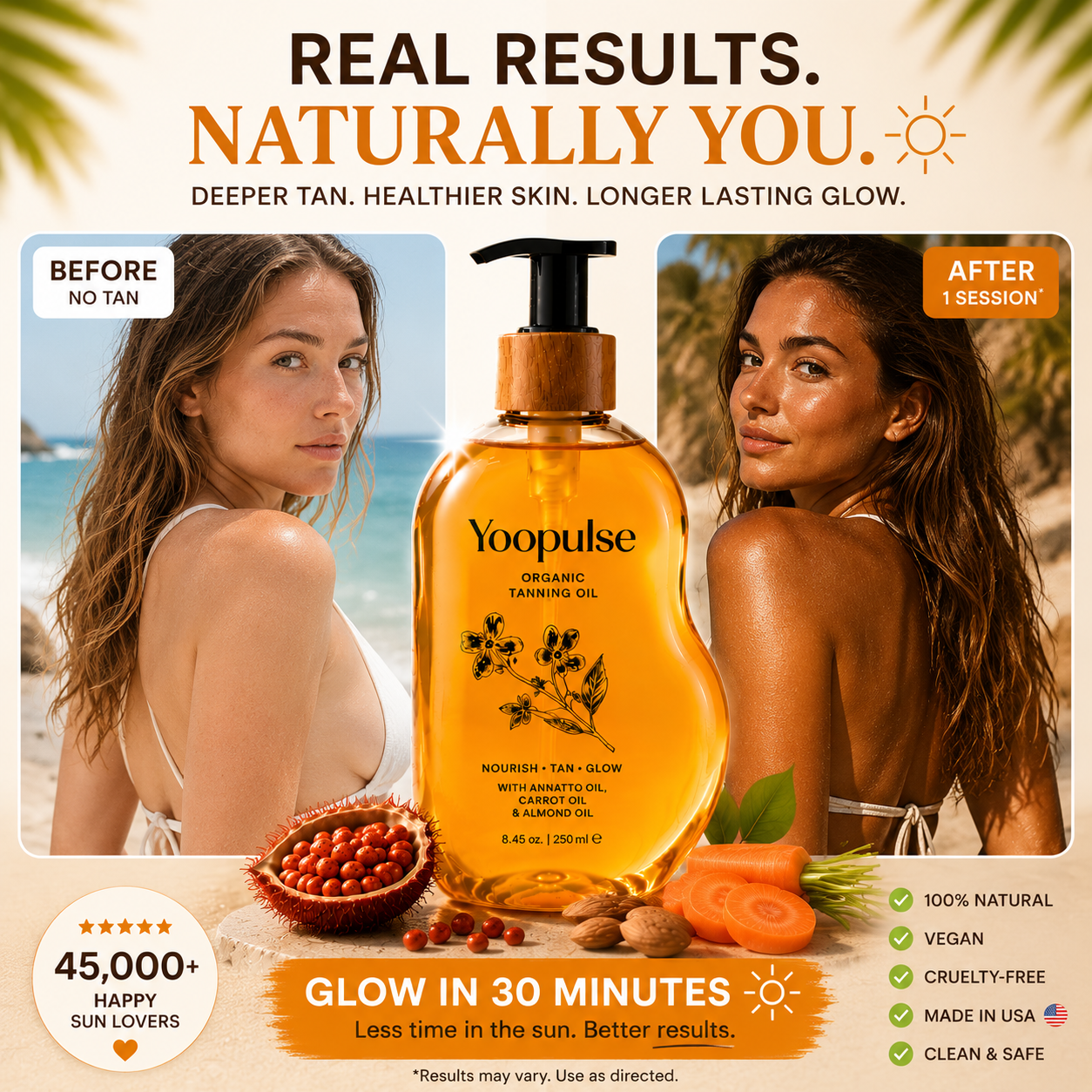 Yoopulse Organic Brazilian Tanning Oil ๐
