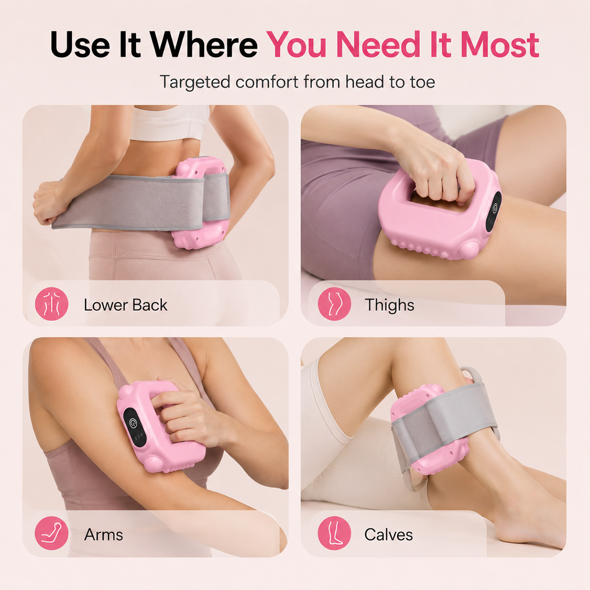 Yoopulse Hands-Free Fascia Massager for Muscle Relaxation & Recovery