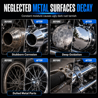 ✨ Motorcycle Chrome Polishing Paste - Metal Rust Restorer & Mirror Polish Cream 🏍️
